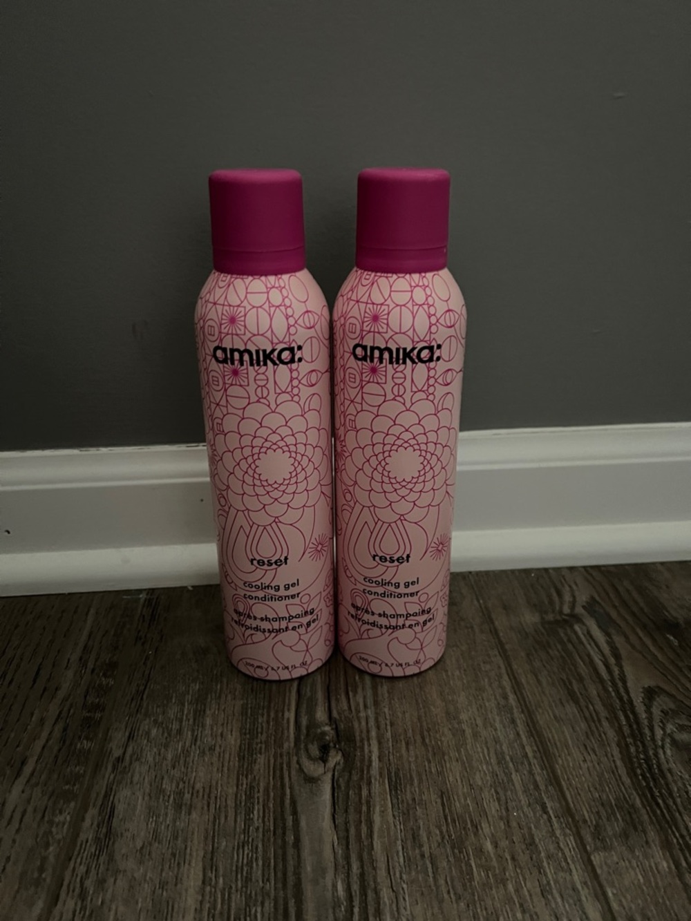 amika Pink Floral Cooling Gel Conditioner Duo